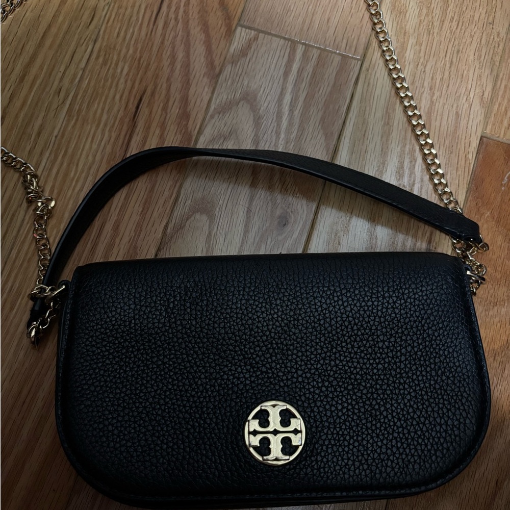 Tory Burch Black Crossbody with Gold Chain